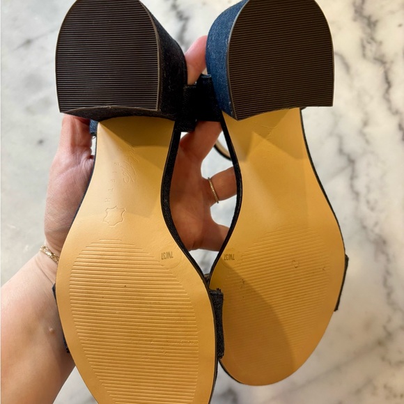 Lord & Taylor 424 Fifth Ankle Stap Denim Block Heels | Size 7 US - Picture 8 of 9